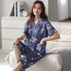 Langsha Pajamas para mujeres en el algodón de verano Nuevo solapa de cárdigan de gran tamaño de manga corta se adapta a la ropa de hogar casual suelta NX9898 M Mujeres