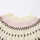 Xiangying Fair Isle Pink Sweater Women's 2025 Winter New Style Wool Round Neck Pullover Loose Knitted Sweater Top Silver Peony S