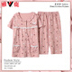 Yalu High-End-Mutter-Pyjamas für Frauen im Sommer reines Baumwoll kurzärmelige Kurzhose dünne Baumwoll mittlere Alter und ältere Menschen können sie außerhalb von 6626 XL tragen [120-140jin [Jin gleich 0,5 kg]]]
