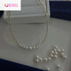 OIDSG Jewelry Goddess 5-8mm Crescent Pearl Necklace Pearl Pendant White Translucent Pink 38+5cm cm Adjustable