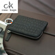 Casa-kupsck Japanische und koreanische Herren echte Leder Reißverschluss kleiner Brieftasche Kuhlatten-Mini Einfacher Gutschein Brieftasche Frauenkartentasche Schlüsselbeutel Krokodil schwarzes Krokodilmuster