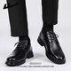 Huili official leather shoes men's summer breathable black formal shoes business men's shoes black 41
