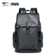 
Seven Wolf leather backpack for men high-end business commuting backpack business trip bag large capacity school bag computer men's bag Obsidian black plus size
