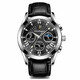 Swiss watch men's fully automatic mechanical watch luminous waterproof student youth sports trendy quartz watch 6198 steel belt silver case black surface