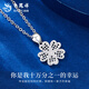 Lao Fengxiang PT950 platinum five-leaf clover pendant for women, new platinum clavicle necklace, Mid-Autumn Festival birthday gift for girlfriend, platinum five-leaf clover pendant, about 2.2g, free silver chain + rose gift box