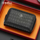 Jinlilai Carte Sac Position multi-cartes pour la carte de cuir authentique Grande capacité petite carte de carte bancaire carte de crédit carte de crédit carte Coin Clip Black