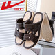 Huili Sandals Herren Sommer außerhalb von Tragen Fahrer, um atmungsaktive Sommer-Schlitten- und Verschleiß-resistente Gelegenheits-Strandsandalen für Männer zu fahren 3880-1 (braun) Größe 42 (Größe ist klein und empfohlen, eine größere Größe zu nehmen)