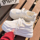 Woodpecker thick-soled white shoes for women in summer new mesh shoes thin breathable board shoes with skirt versatile height-enhancing casual shoes off-white 37 (235mm)