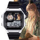 Nombre de código Yuan Furong Liu Bian Yuan Ji Zuoci Ratio de reloj Electronic School Escuela Primaria Regalo con despertador Silent Luminoso Luminoso Men and Women [Fashion Silver Black] -D3271 Reloj electrónico [Movimiento importado + Long Long Standby] Regalo de regalo