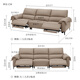 Gujia Home Furnier (Kuka) [Cloud-Serie] Italienische Null-Wand-Rücken-Elektrofunktion Sofa Wohnzimmer 6212 Phantom Black 3 Person 2 Elektro