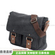 Slazenger Japaner Retro Workwear Trendy Multipocket großer Kapazität Cowide Leinwand Postbeutel Canvas Kameratasche Crossbody Black Gift Box