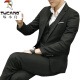 Woodpecker (Tucano) Suites para hombres Conjunto de profesionales de negocios de tres piezas de tres piezas Suites pequeños Carret Coreano Slim Boda Traje de color caqui + Camisa + Chaleco + Pantalones + TIE XL
