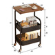 Shanshan wood art coffee table living room small bedside table bedside table bedroom movable storage rack home side table small cabinet