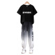 Ikano I.Karnow Boys Summer Sports Traje Niños 2025 Nuevos pantalones de manga corta Summer Big Children Handsome Fashionable Fashionable Children's Clothing 9767 Negro + 5725 Gradiente 170