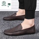 Specht Beanie Schuhe Herren neue Männerschuhe Sommer atmungsaktiver Trend Britische Freizeitlederschuhe Herren echte Leder D826 Black 39