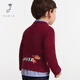 JACADI boys' sweater contains 20% wool 2025 winter new product warm base versatile 2044354 red 573 73 /12M