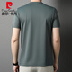 Pierre cardin 2025 new men's short-sleeved T-shirt summer ice silk thin casual mulberry silk solid color half-sleeved top round neck D13603 black M 165