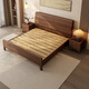 Small wooden nest bed black walnut solid wood bed medieval style master bedroom 1.8 meters double bed modern simple large bed wedding bed bed (three-section bed board) 1.5 meters