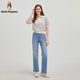 Hush Puppies【简约清新】暇步士女装2025夏季轻薄透气清新感线织短袖polo 海蓝色 M