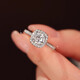 Pt950 platinum moissanite color diamond ring female princess square bag 50 points 1 carat square luxury proposal wedding closed square bag diamond ring 50 points - light luxury model default live mouth can be adjusted in size