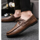 Red Dragonfly Beanie Schuhe Herren Frühling dünn geschäftsloser Lederschuhe 2025 Trendy New Herren Faky Soft Sohle Working Equipment Yl-D882 Brown 39