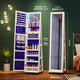 Ouoety Magic Mirror Home 360 ​​Grad rotierender dreidimensionaler Spiegel Ganzkörperspiegelbodenbodenspiegel Multifunktionaler Speicher Schmuckschrank [Upgrade-Rotationsmodell] 6227-White + Monochrom Innernlicht Andere