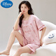 Disney Summer Ladies Kurzärärmelte Pyjamas-Set geliefert mit einem Brustpolster integriertes Baumwoll-Häuserkleidung im koreanischen Stil, kostenlos GXT1047 mit M (Empfohlen 75-95Jin [Jin entspricht 0,5 kg]))