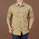 Septwolves (septwolves) broken code 2025 spring loose long-sleeved shirt for men business fashion casual large size multi-bag washing cotton workwear 1283 military green M weight 105 to 130 Jin [Jin equals 0.5 kg]