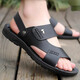 Ferme à air chaud (refengmai) Real Cobine de vache chaussures de plage d'été décontractées Sandales de cuir véritable pour hommes à l'extérieur à double usage chaussures de conduite usagés usurant non-glissement 9928 Brown 38