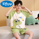 Disney Children's Pyjamas Summer Nouveau garçons à manches courtes Coton Coton Coton mince garçon de taille moyenne Costume à domicile climatisé pour enfants K double 6630 # Cat domestique bleu jaune 170 taille 10 Hauteur recommandée [100-110cm]