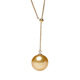 Yueyi Haihai South Sea Gold Beads Pearl Y-shaped Pendant Necklace Chain Adjustable Y-Chain Women's Simple Necklace 10-11mm45cm