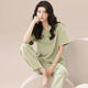 Catman (Miiow) Pajamas para mujeres Pure Cotton Spring and Summer 2025 Nuevos pantalones largos de manga corta con almohadillas para el pecho para ropa para el hogar de mujeres se pueden usar fuera del traje R679 sin almohadillas M estilo de mujer [80-100Jin [Jin equivale a 0.5 kg]]