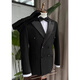 CEO Yageol Bräutigam Hochzeitsanzug Set Herrenkoreaner Schlanker Geschäftsformat Hochzeit Host schwarzer schwarzer Einzelbrust (Anzug + Hosen) m