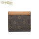 Jinlilai light luxury temperament women's bag fashionable short wallet PVC retro printed women's small card bag wallet versatile brown coffee