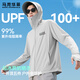 Mark Huafei high-end ice silk sun protection clothing men's summer anti-UV fishing quick-drying sun protection clothing jacket light gray L