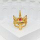 18K gold diamond ruby fox pendant for girlfriend gift necklace female birthday gift for girl Valentine’s Day yellow K chain