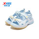 Xtep Children's Beach Shoes Summer Girls Middle and Large Children Velcro Easy to Put on and Take Off Comfortable Breathable Fashion Versatile Sandals New White/Moon Blue 34