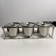 Kamanpai raised stainless steel basin with lid, commercial stall, sauce basin, stainless steel cold mix, household stainless steel sauce basin, stainless steel, non-magnetic stainless steel, white steel, separate lid opening 14cm