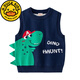 G.DUCKKIDS Children's Baby Knitted Vest Spring and Autumn 2024 New Little Boy Sweater Cotton Wire Pullover Trendy Wool Vest Boy 2809-Gray 100 (Suggested height 85)