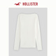 HOLLISTER25 Autumn American Y2K Sweet and Spicy Henley Collar Long Sleeve T-shirt Women's 339-5194 White M (165/88A)