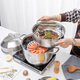 Debo Debo stainless steel steamer three-layer household composite bottom soup pot steamed steamed buns with visible high arch cover