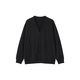 MUJI Men's Lightweight Terry Cotton V-Neck Cardigan Men's Men's Sweater Fall 25 Men's AB1PGA5A Black S (165/84A)