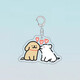 Line puppy keychain promotion fun cartoon cute toys school bag pendant acrylic puppy keychain*1 (random)