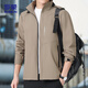 ROMON jacket men's hooded autumn sports commuting casual outdoor assault jacket men's top ZHX2228 camel XL