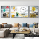 Zeichnen der Stadt moderne einfache Wohnzimmerdekoration mit Uhr Atmosphärische Fulu Landschaft Sofa Hintergrund Wandtriptychon Wanduhr ZP1283 + ZP1284 + ZP1285 MIDER 70*50 cm + links und rechts