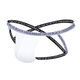 Crotchless underwear, European and American men's sexy and interesting gay underwear, breathable pure cotton, double thong, white M