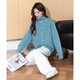 Tangshi 2025 autumn and winter lazy style women's lapel and high collar two-wear cardigan