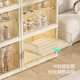 Folding shoe box plastic folding shoe rack free of installation transparent shoe storage artifact simple shoe rack large capacity shoe cabinet cream white 44*35*118cm 1 high 5 short