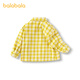 Balabala baby shirt boys long sleeve 2025 new plaid coat autumn super soft velvet thickened skin-friendly and comfortable yellow tone 00433 110