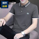 HLA Zhihailan Home same mercerized cotton short-sleeved T-shirt for men's business polo. Slim lapel top 5012-Blue XL
